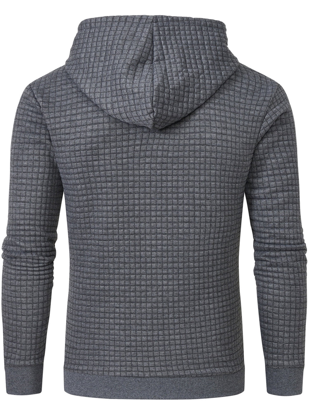Weilanxin Mens Hooded Sweatshirt Casual Long Sleeve Drawstring Waffle Knit Pullover Hoodies Deepgrey L