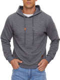Weilanxin Mens Hooded Sweatshirt Casual Long Sleeve Drawstring Waffle Knit Pullover Hoodies Deepgrey L